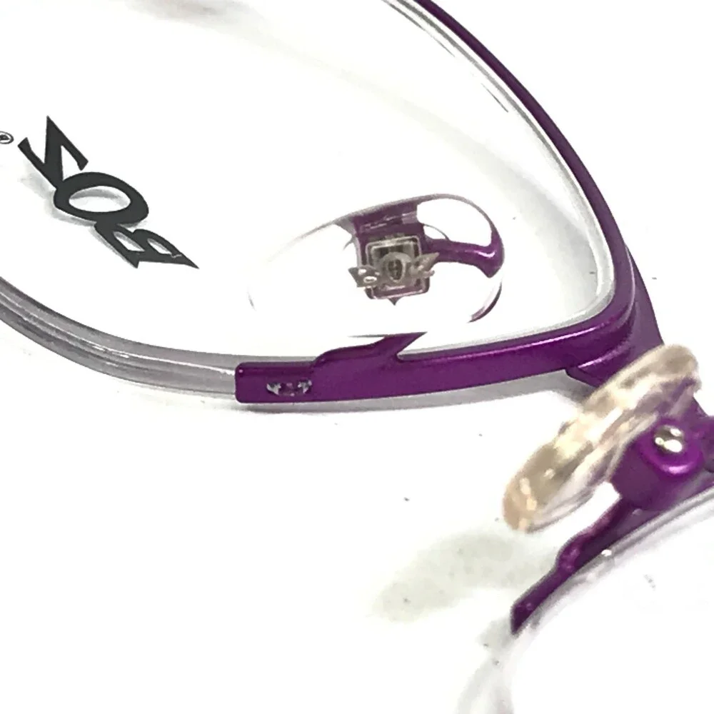 BOZ Eyeglasses Frames ZOO 7072 Purple Leopard Cat Eye Half Rim 53-17-135